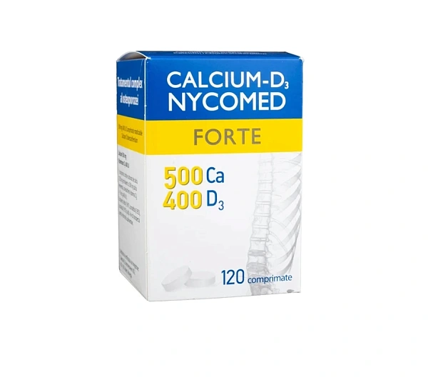 Calciu D3 Forte 500mg/400UI comp. mast. N120 (Nycomed)