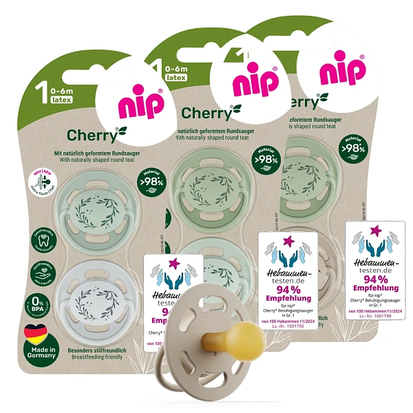 NIP Cherry B Suzetă latex, mărimea 1 (0-6luni) N2