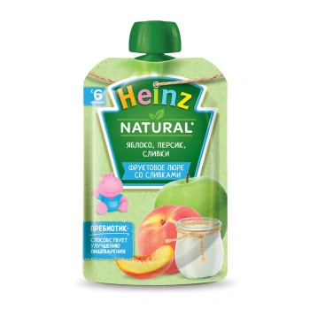 Heinz Pireu din mere, piersic, smantana dulce (6 luni) 90g