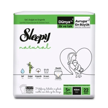 Scutece Sleepy Natural Chiloței 5+ Junior Plus (13-20 kg) N22
