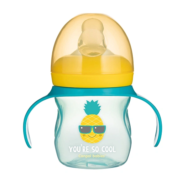 Canpol Baby 57/303 Cană de antrenament cu varf din silicon So Cool 150 ml Canpol Baby 57/303 Cană de antrenament cu varf din silicon So Cool 150 ml