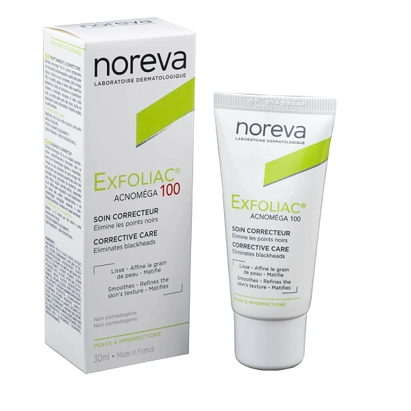 Noreva EXFOLIAC ACNOMEGA 100 Cremă 30ml (tratamentul acneei formele ușoare și moderate)