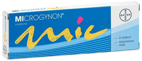 Microgynon 0,03mg/0,15mg drajeuri N21