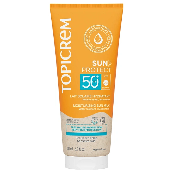 Topicrem Laptisor hidratant cu protectia solara SPF 50+ pentru față și corp, 200ml