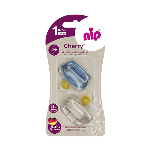 NIP Cherry B Suzetă latex, rotundă, mărimea 1 (0-6luni) N2