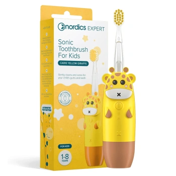 Nordics Kids sonic Periuță electrică de dinți pentru copii Girafă galbenă
