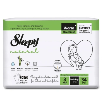 Scutece Sleepy Natural Chiloței 3 Midi (4-9 kg) N34