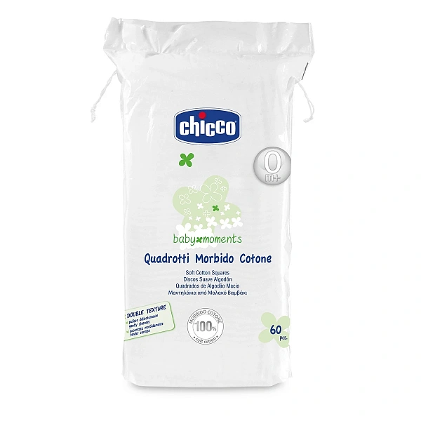 Chicco Dischete pentru față și corp din bumbac, 0+, 60 buc (26540)