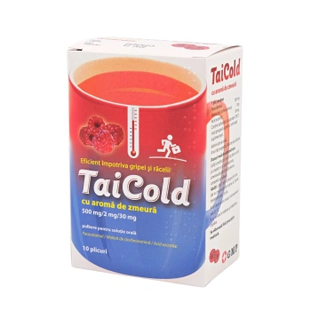 TaiCold zmeura 500mg/2mg/30mg pulb./sol. orala N10