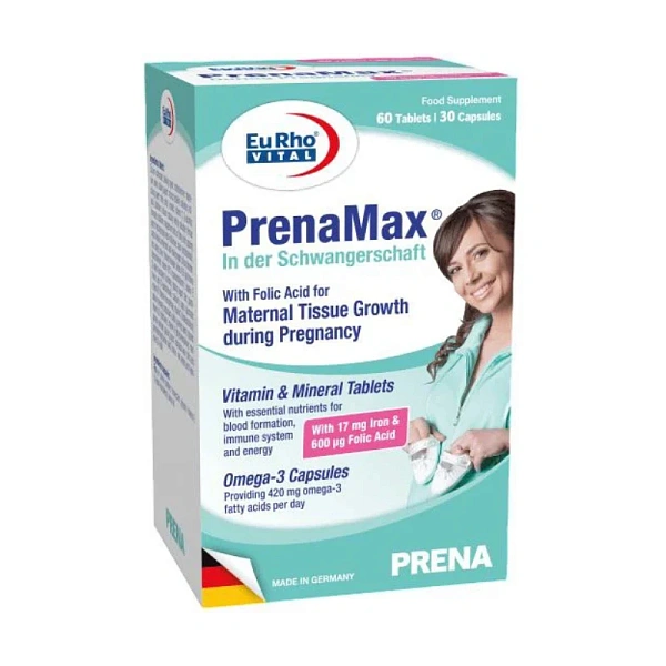 PrenaMax (sarcina) comp. N15x4 (vitamine,minerale) + caps. N15x2 (Omega3)