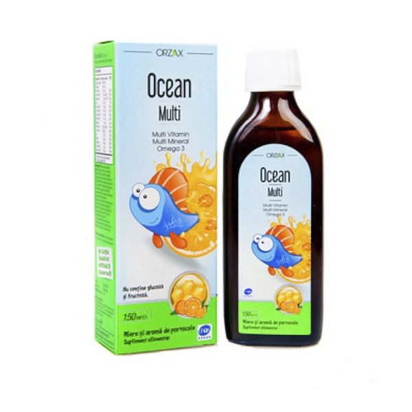 SBA Omega 3 Ocean Multi (Ulei de peste +Multivitame+Zn) sirop 150ml  SBA Omega 3 Ocean Multi (Ulei de peste +Multivitame+Zn) sirop 150ml