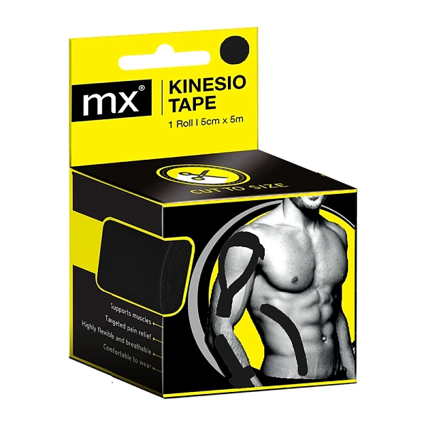 Medinox Banda kinesiologica 5cm*5cm Negru (MX79021)