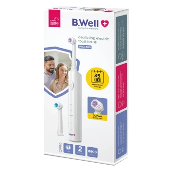 B.Well Sonic Perie electrica albă (2 perii, USB cablu, husă,fără adapter) (PRO-800)
