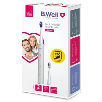 B.Well Sonic Perie electrică albă (2 perii, USB cablu, husa) (MED-870)