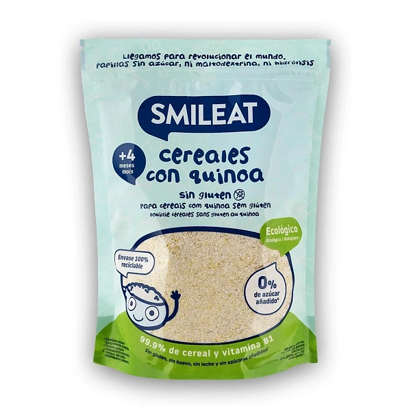 Smileat Terci organic cu cereale și quinoa 4luni+, 200gr Smileat Terci organic cu cereale și quinoa 4luni+, 200gr