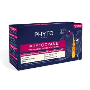 PHYTO Phytocyane Reactional Fiole anticadere pentru păr 12x5ml