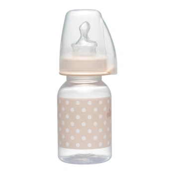 NIP Trendy Biberon din plastic, flux S, albastru, tetina anatomică, silicon, anti-colici, marime 1 (