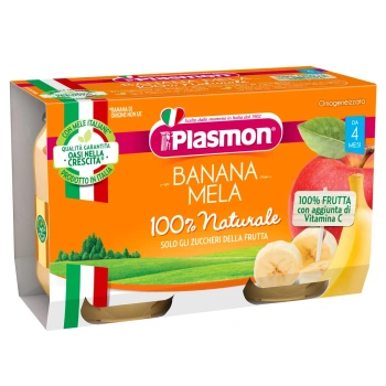 Plasmon Piure banana cu mere ,+4 luni 2x104 g