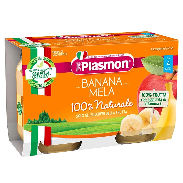 Plasmon Piure banana cu mere ,+4 luni 2x104 g