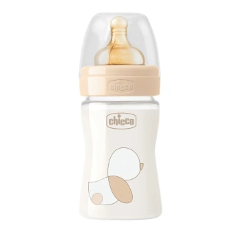 Chicco Biberon plastic Original Touch, tetina latex, flux normal, fetite, 0%BPA, 0+, 150ml (276101)