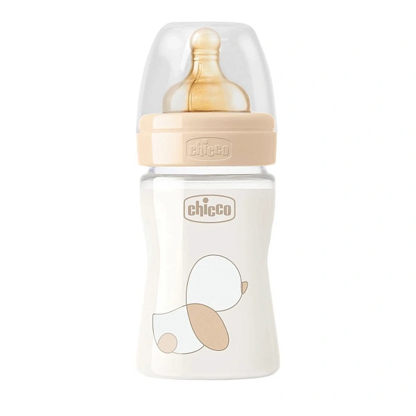 Chicco Biberon plastic Original Touch, tetina latex, flux normal, fetite, 0%BPA, 0+, 150ml (276101)