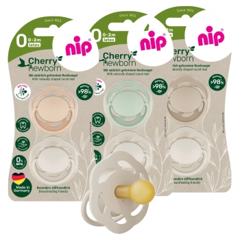 NIP Cherry Suzetă Newborn latex, mărimea 0 (0-2luni) N2