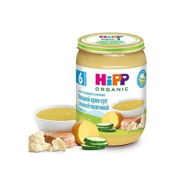 Hipp 7983 Pireu de legume cu carne de vitel (6luni) 190g