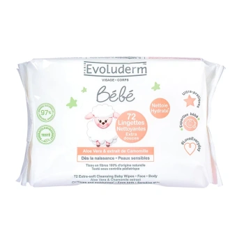 Evoluderm Șervetele umede pentru copii, mari, 0+ 72buc