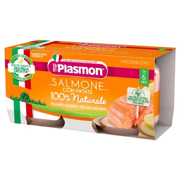 Plasmon Piure omogenizat din somon si legume, +6 luni, 2x80g