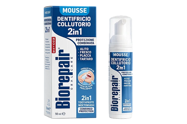 Biorepair Protection Mousse 2in1 (pastă de dinți+clătitor) 75ml