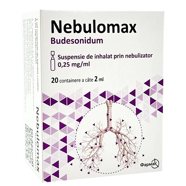 Nebulomax 0,25mg/ml 2ml susp. de inhalat prin nebulizator, N5x4