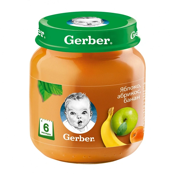Gerber Pireu măr,caise, banane 130g