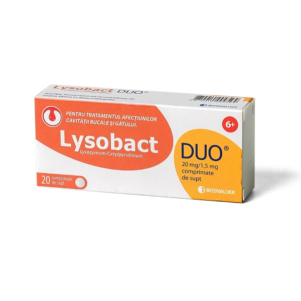 Lysobact Duo 20 mg+1.5mg comp. de supt N10x2