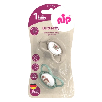 NIP Butterfly F Suzetă silicon, mărimea 1 (0-6luni) N2
