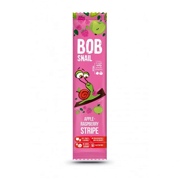Bob Snail Dulciuri naturale măr, zmeura 14g
