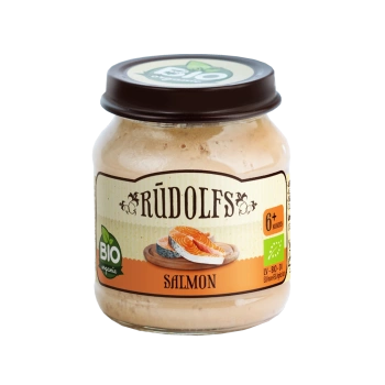 Rudolfs Organic Piure Carne de somon 115g (6+)
