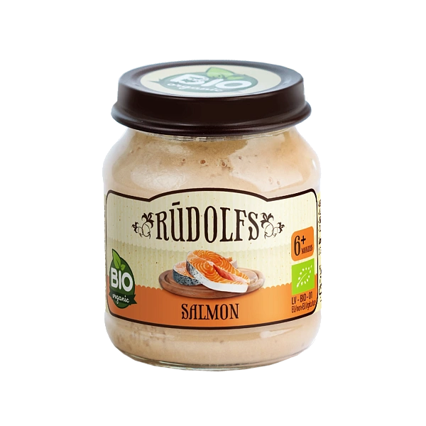 Rudolfs Organic Piure Carne de somon 115g (6+) Rudolfs Organic Piure Carne de somon 115g (6+)