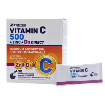 Fortex Vitamina C 500mg + Zinc + Vit.D3 saseuri orodisp. N30