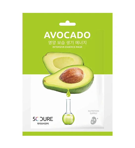 JK 5C CURE Masca pentru față din țesătura cu avocado, 25ml
