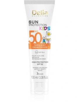 Delia Kids Cremă cu protecție solară SPF50 pentru copii (față, corp) 100ml