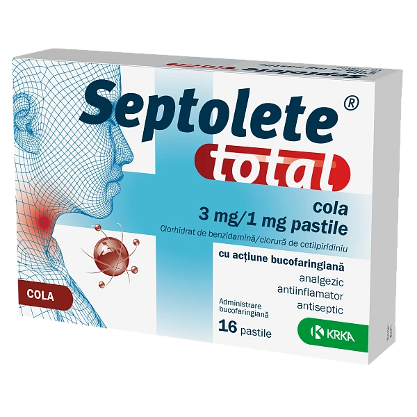 Septolete total Cola 3mg/1mg pastile N8x2