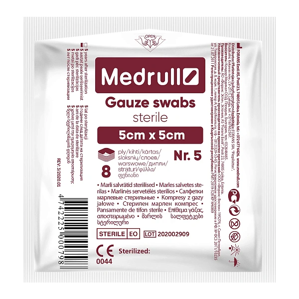 Șervețele de tifon sterile 5x5cm N5 Forans