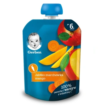 Gerber Piure măr, morcov, mango 90g