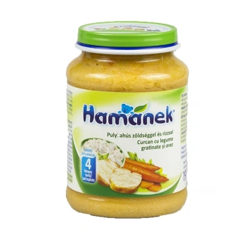 Hamanek Piure curcan cu legume și orez 190g