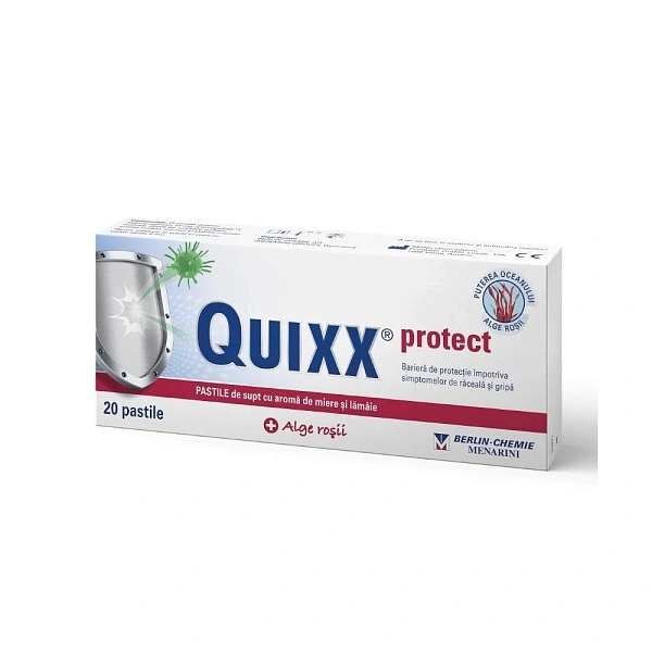 Quixx Protect pastile de supt cu aroma de miere și lamiie N20