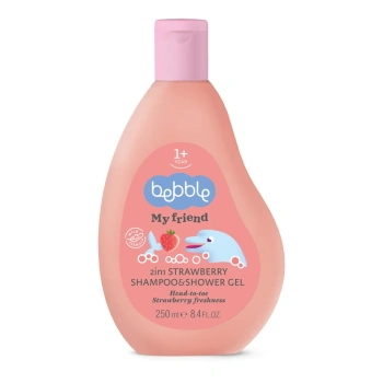 Bebble My Friend Sampon si gel de dus p/u copii 2in1 Capsuna 1+, 250ml