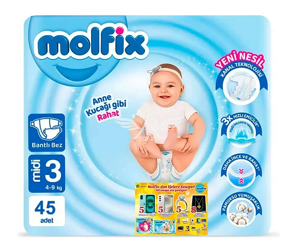 Molfix-3 scutece Midi 4-9 kg N45