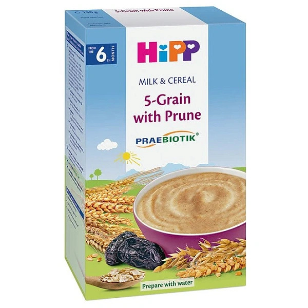 Hipp 2918 Terci lapte, 5 cereale cu prune 250g