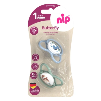 NIP Butterfly B Suzetă silicon, mărimea 1 (0-6luni) N2